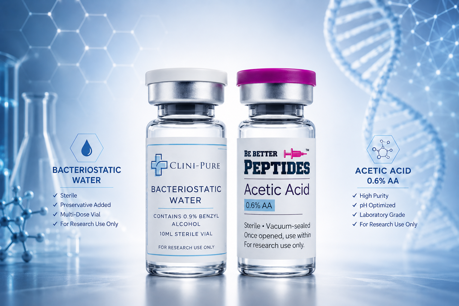 Acetic Acid vs Bacteriostatic Water for Reconstituting Peptides: Which Is Better?
