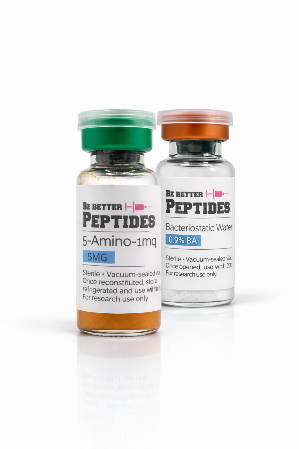 5-amino-1mq vial with bacteriostatic water research reconstitution