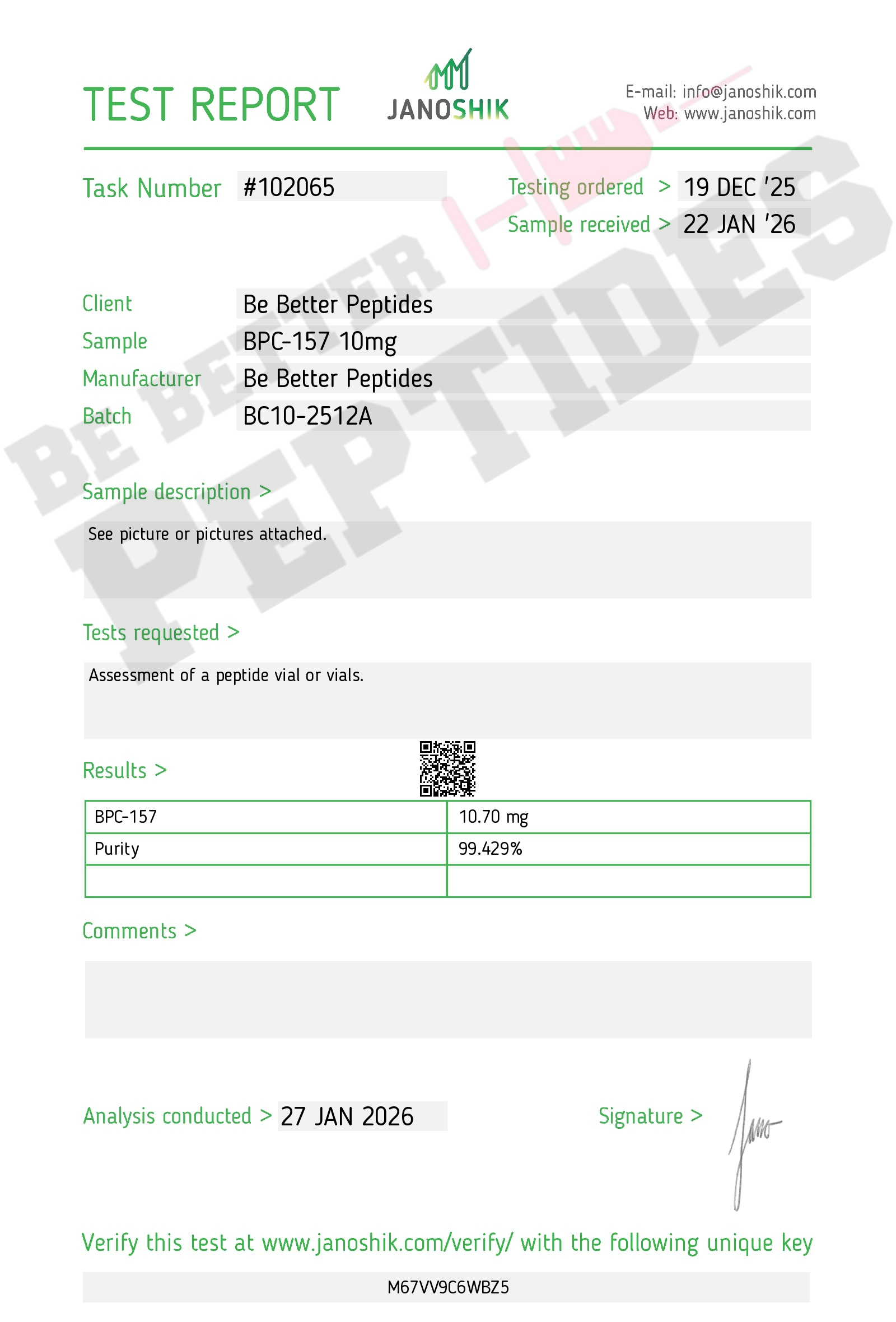 BPC-157 peptide vial with bacteriostatic water for research reconstitution