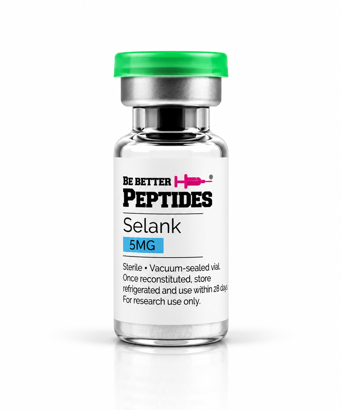 Be Better Peptides Selank 5mg research peptide vial