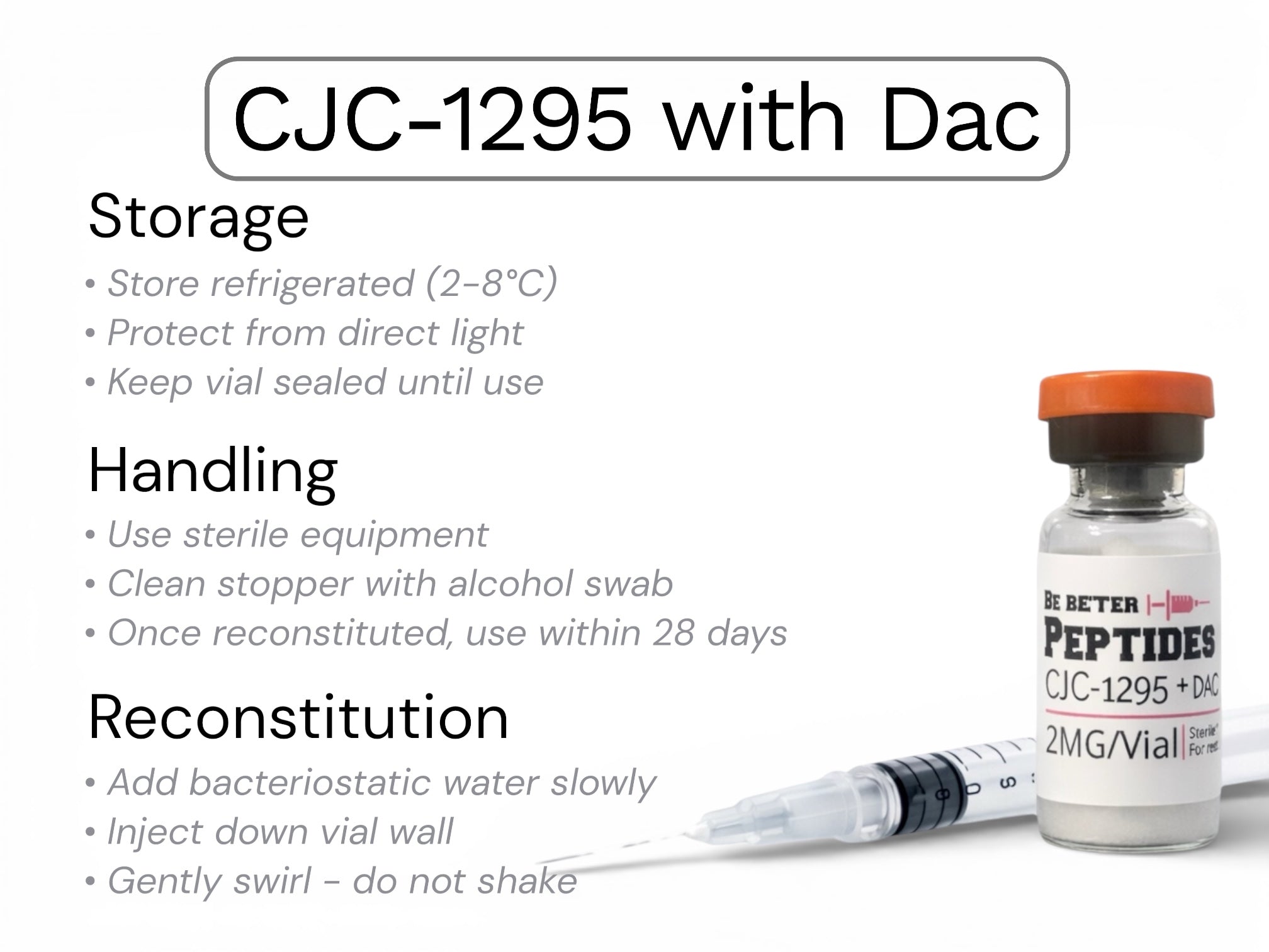 CJC-1295 DAC peptide storage and handling laboratory guidelines