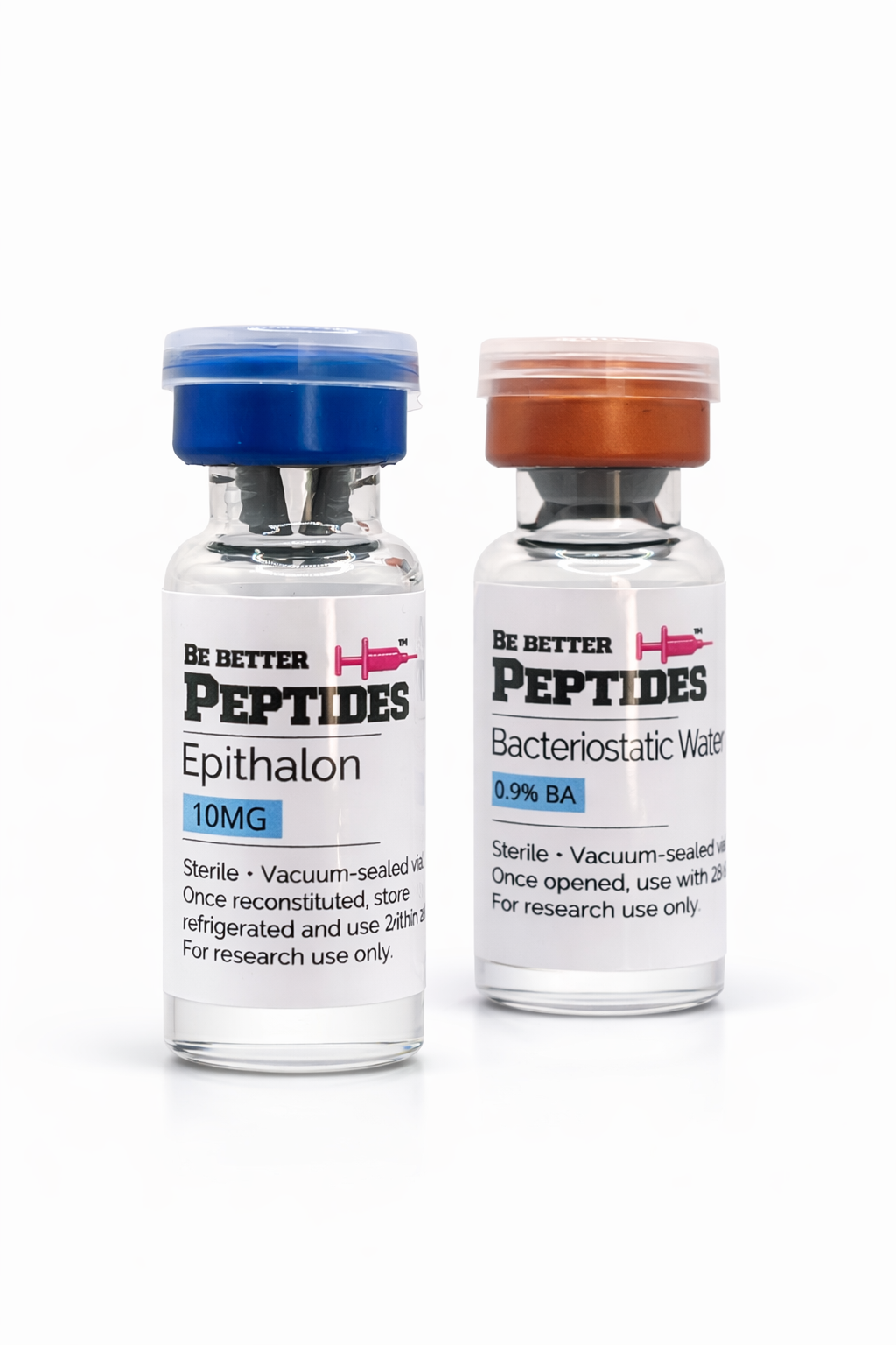 Epithalon 10mg peptide vial with bacteriostatic water by Be Better Peptides