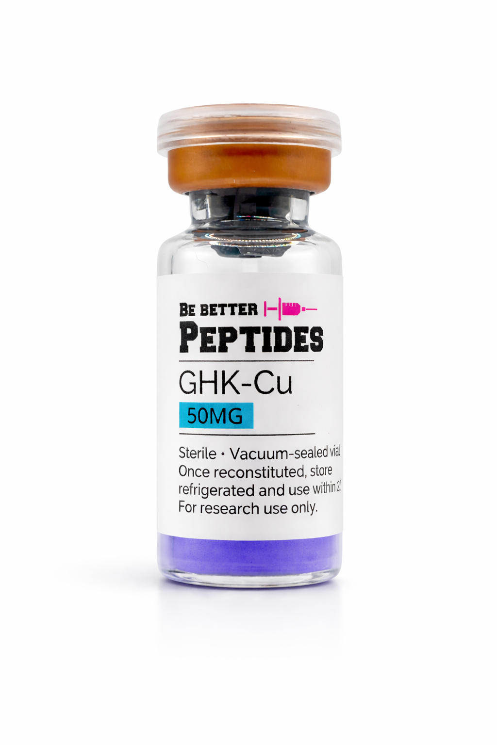 GHK-Cu 50mg copper peptide lyophilized research vial laboratory grade