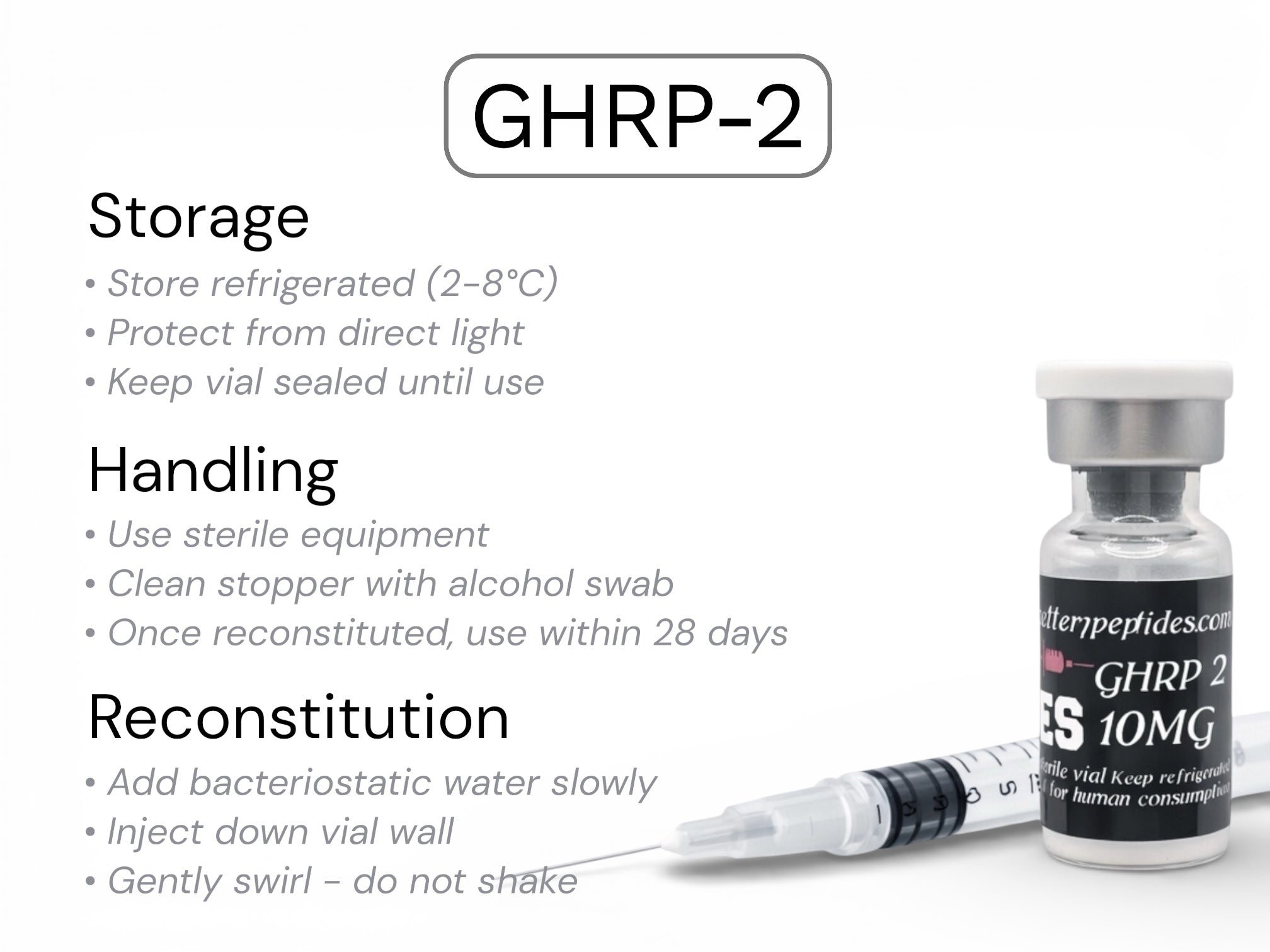 GHRP-2 peptide storage and handling laboratory research guidelines