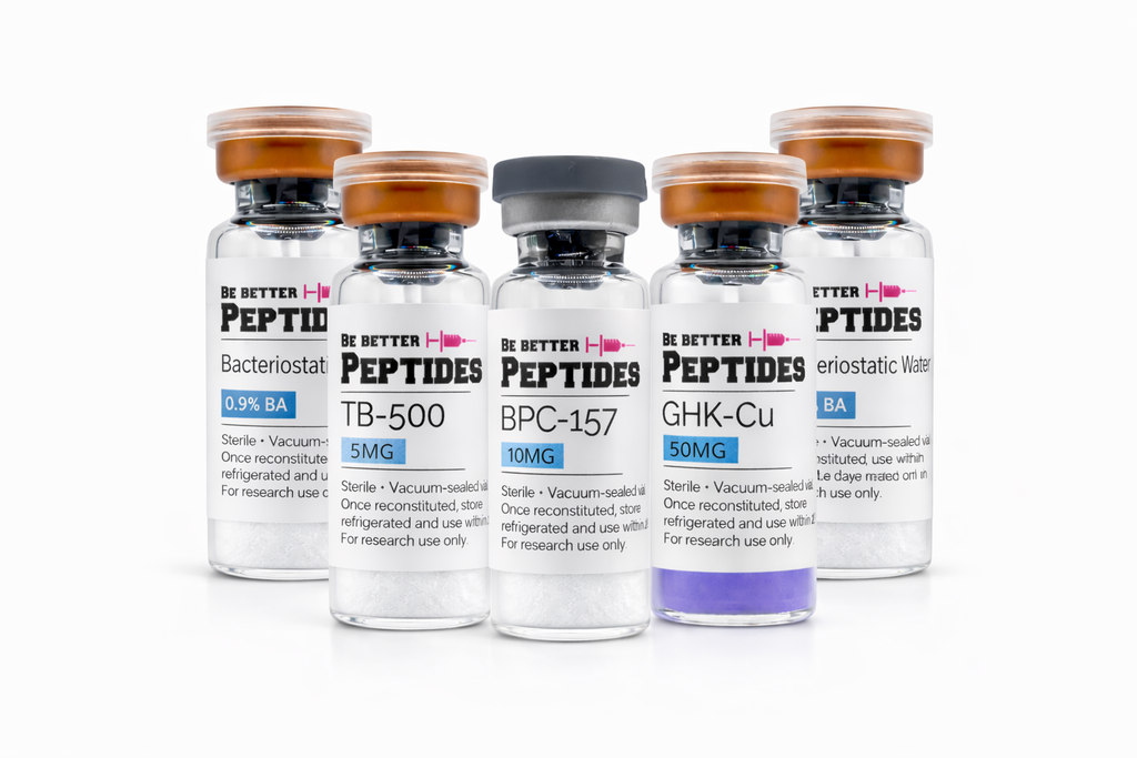 Glow peptide blend vial with bacteriostatic water research reconstitution