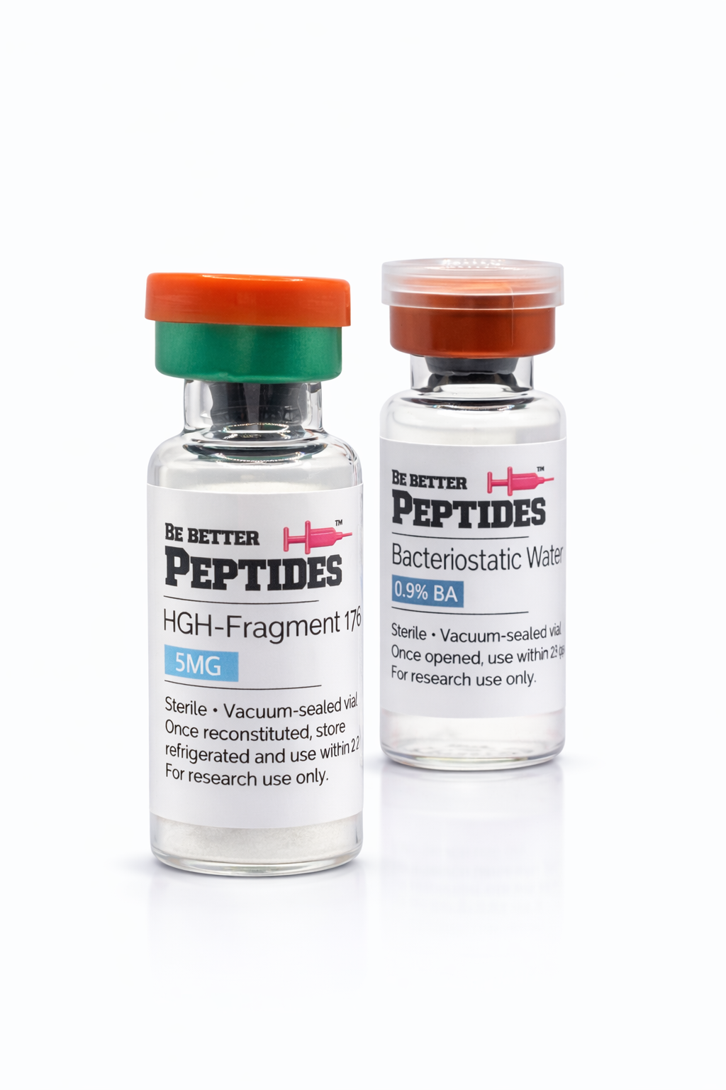 HGH Fragment 176-191 5mg peptide vial with bacteriostatic water by Be Better Peptides