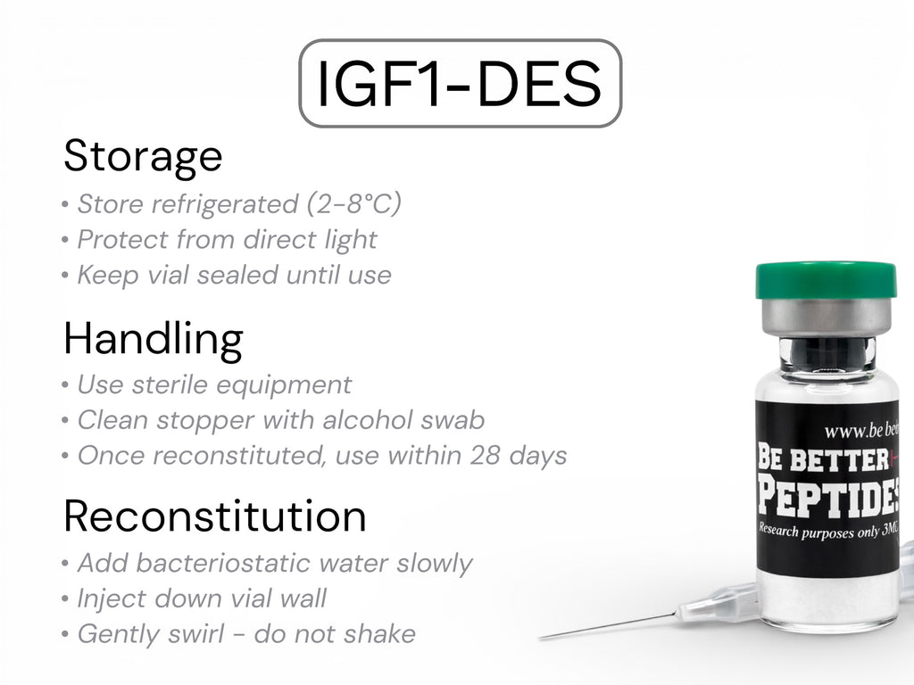 IGF-1 DES peptide storage and handling laboratory guidelines