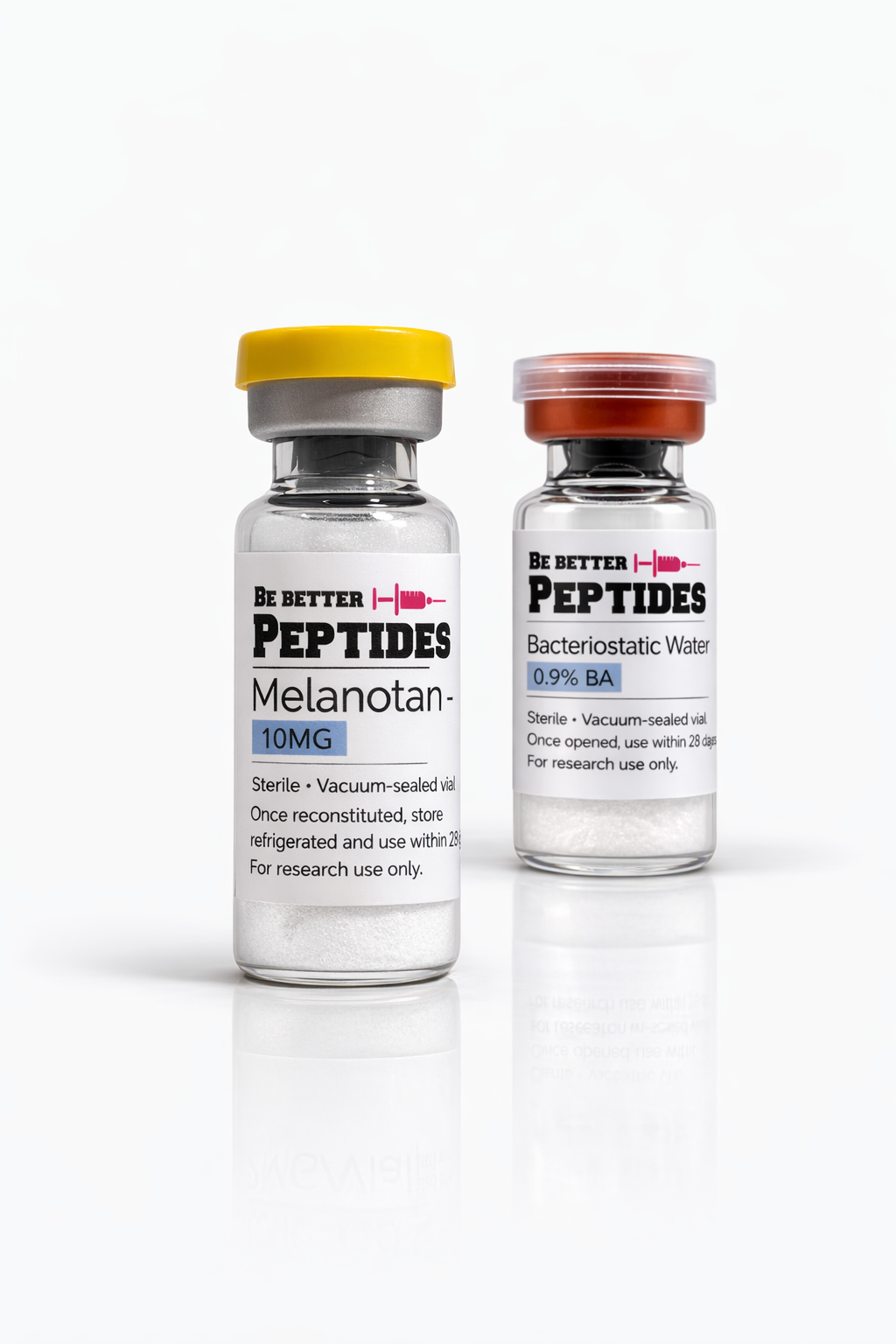 Melanotan 2 MT2 peptide vial with bacteriostatic water research