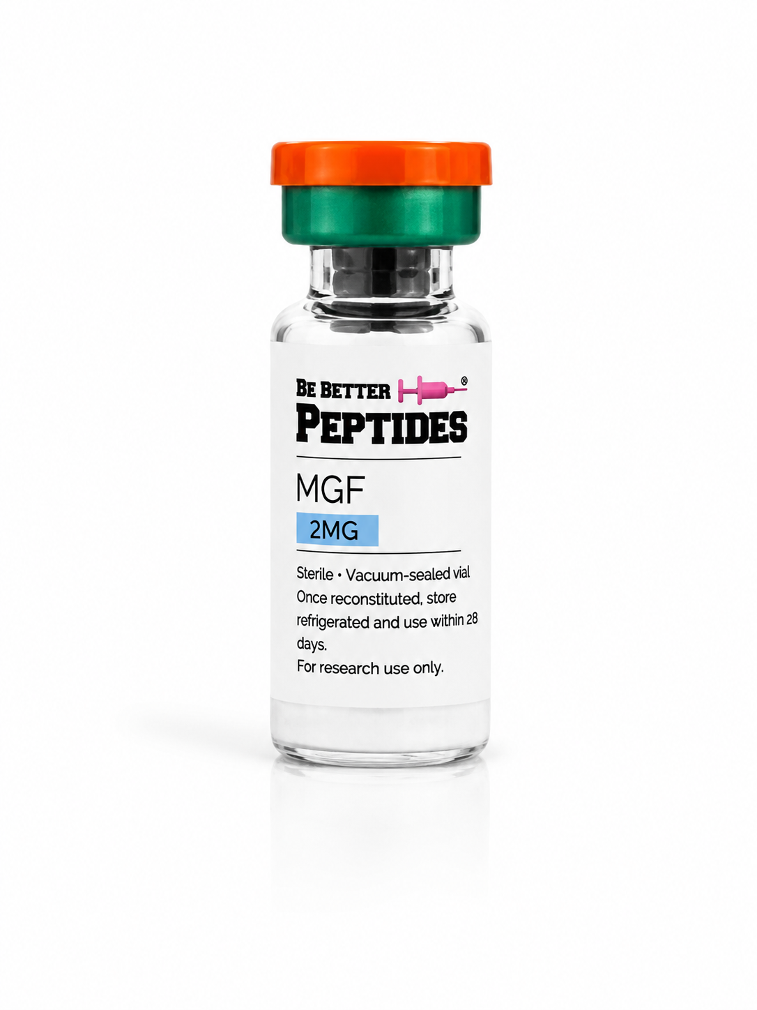 MGF 2mg research peptide vial - Be Better Peptides