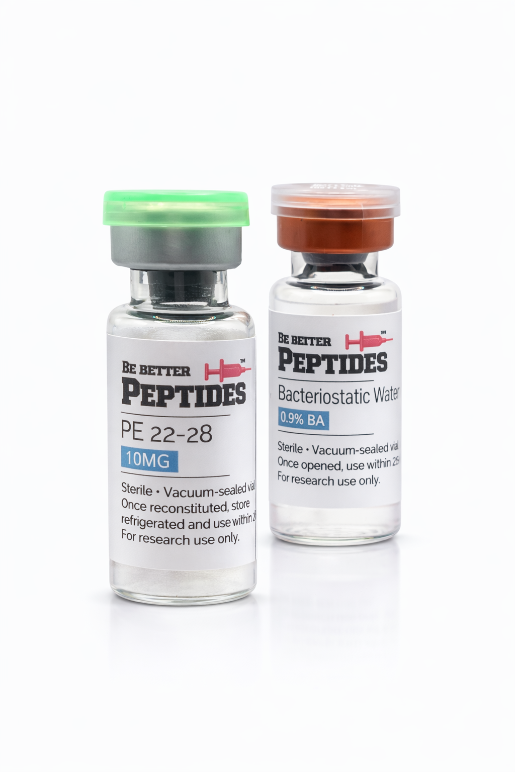 PE 22-28 10mg peptide vial with bacteriostatic water by Be Better Peptides