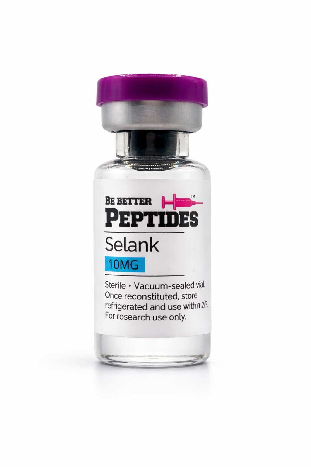 Selank 10mg peptide vial by Be Better Peptides