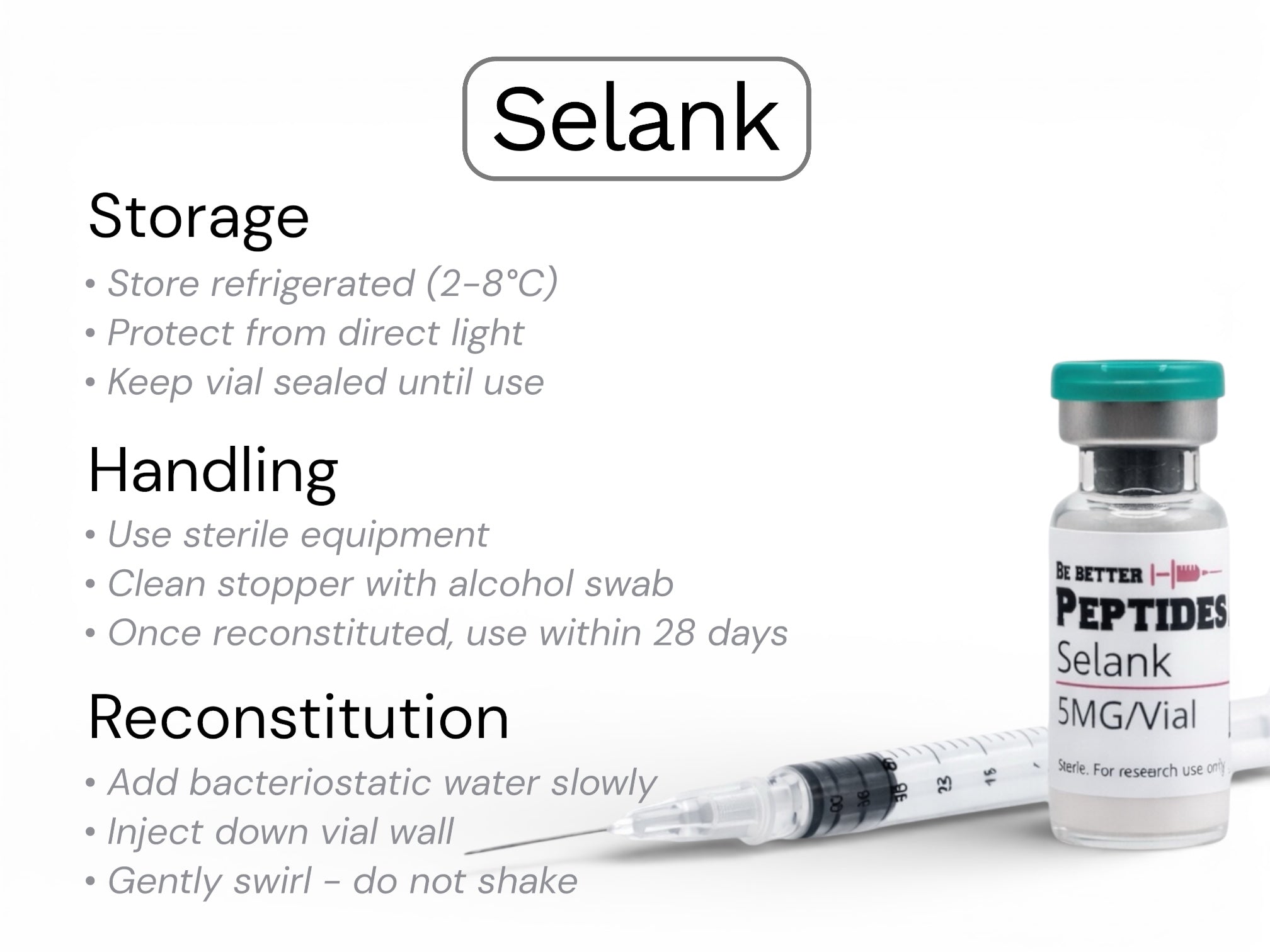Selank peptide storage and handling laboratory research guidelines