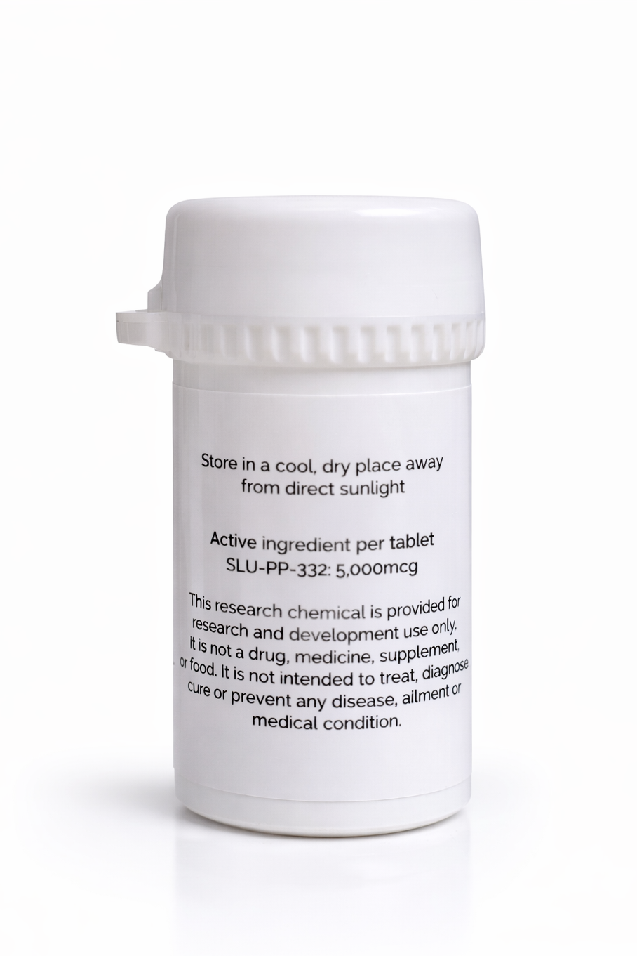 SLU-PP-332 5000mcg tablets bottle side view showing label details by Be Better Peptides