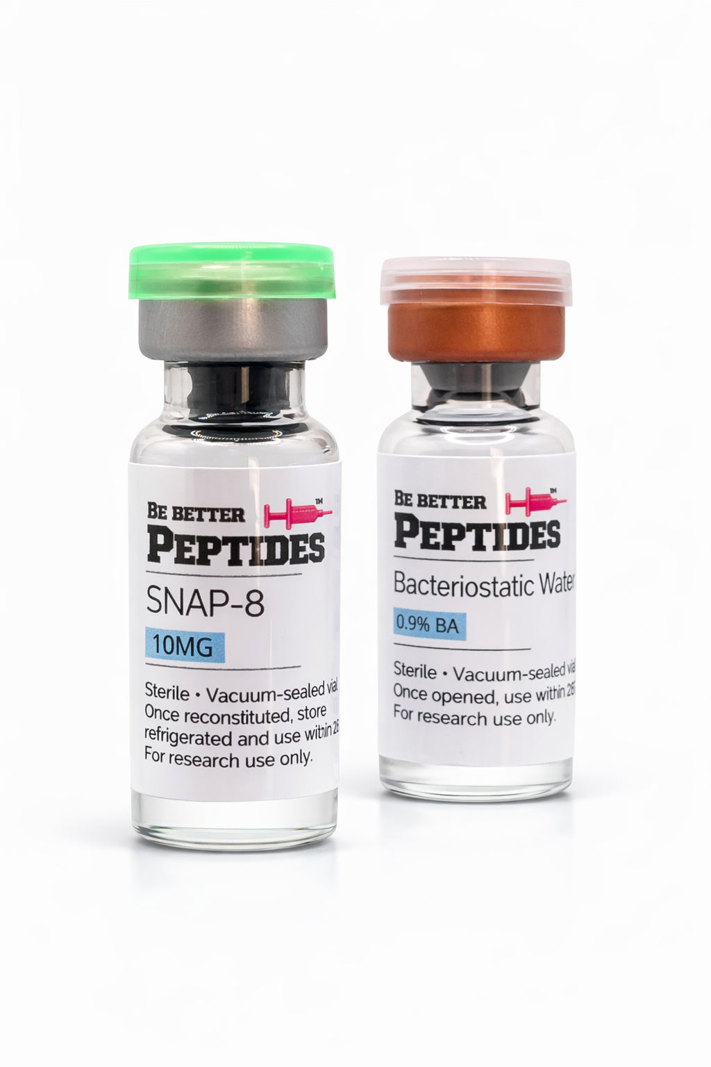 SNAP-8 10mg peptide vial with bacteriostatic water by Be Better Peptides